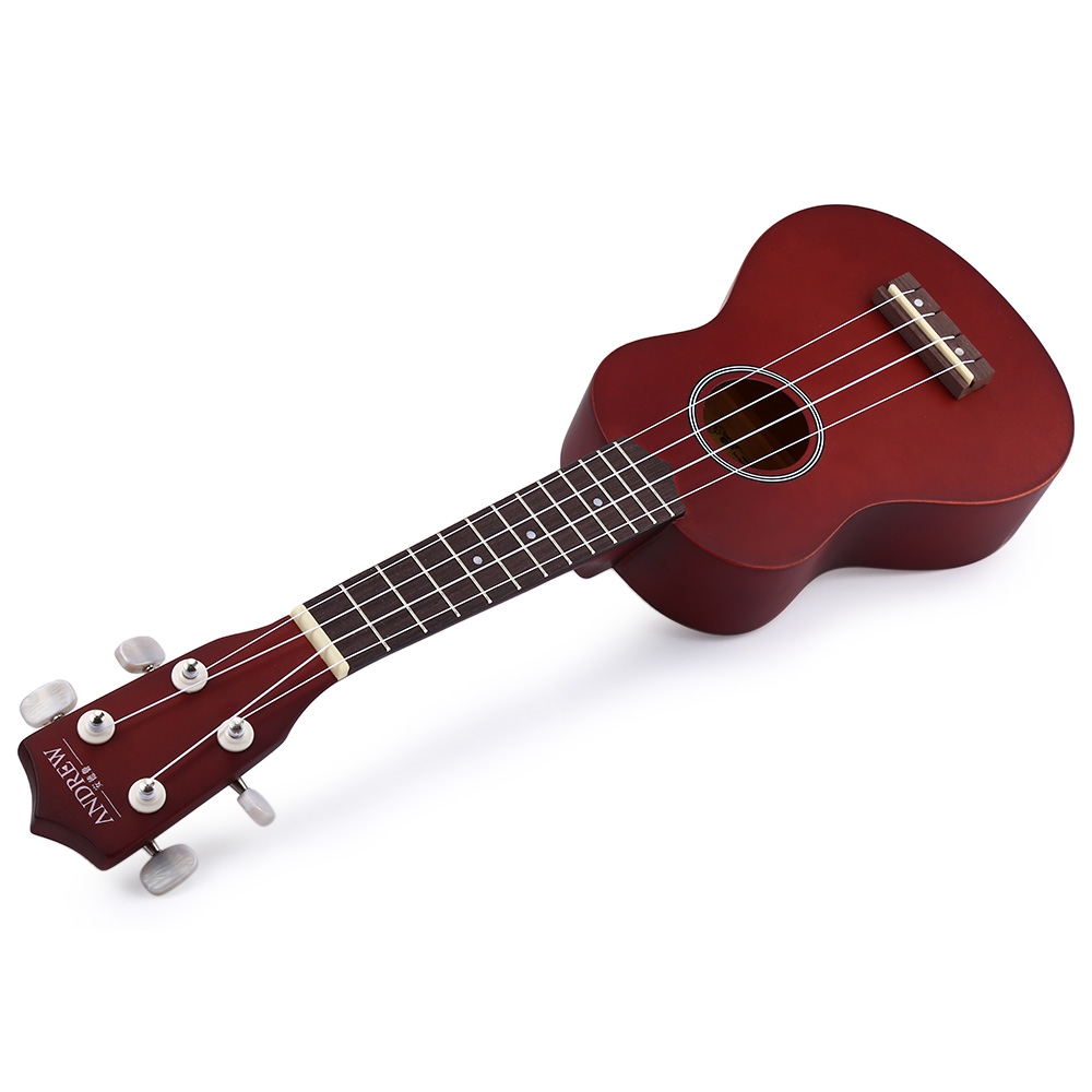 21 INCH UKUER WOODEN 4 STRING GUITAR HAWAII UKULELE (DARK AUBURN)