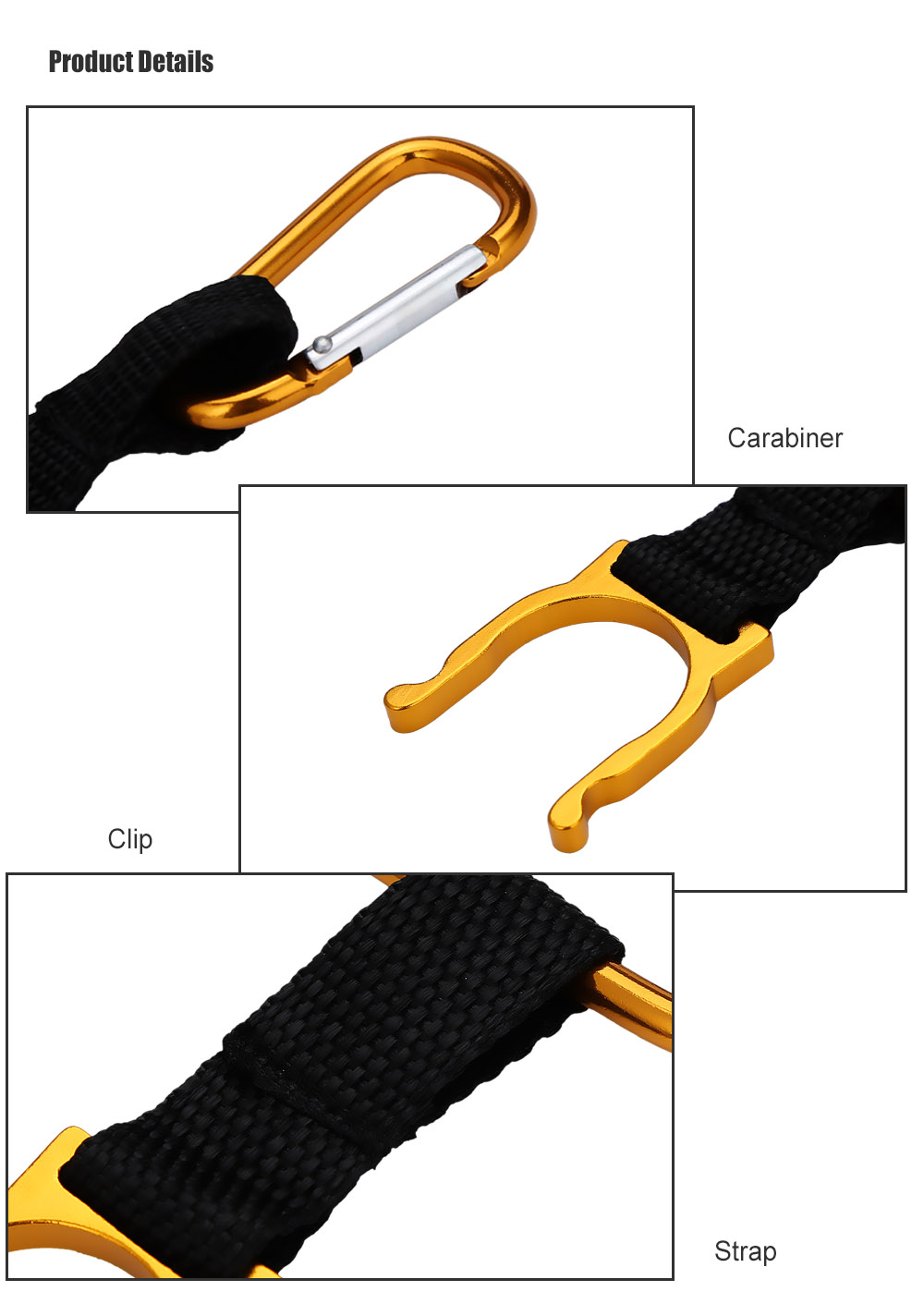 Aotu 5pcs Outdoor Water Bottle Holder Carabiner Hook Clip Buckle for Camping Hiking Aotu 5pcs Outdoor Water Bottle Holder Carabiner Hook Clip Buckle for Camping Hiking
