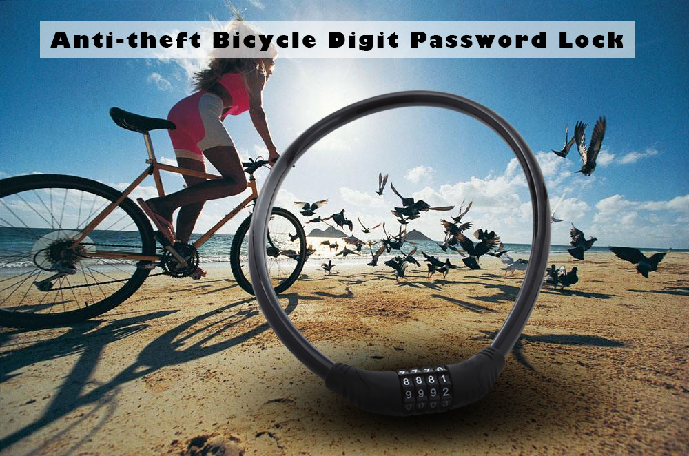 Anti-theft Bicycle Chain Lock 4 Digital Password Security Protector Anti-theft Bicycle Chain Lock 4 Digital Password Security Protector