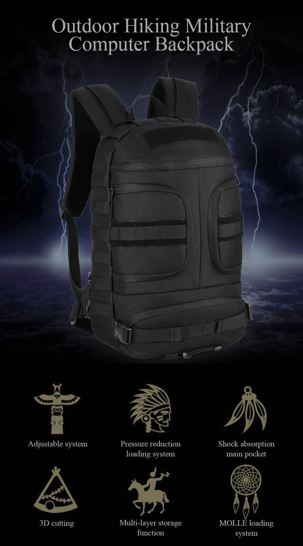 Protector Plus 35L Outdoor Water Resistant Military Backpack for Hiking Camping Climbing Protector Plus 35L Outdoor Water Resistant Military Backpack for Hiking Camping Climbing