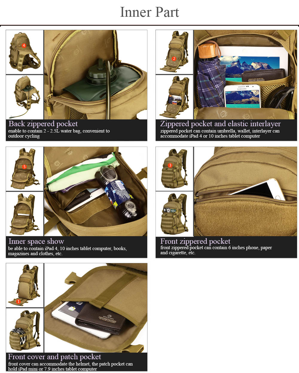 Protector Plus 25L Outdoor Water Resistant Military Backpack for Hiking Camping Climbing Protector Plus 25L Outdoor Water Resistant Military Backpack for Hiking Camping Climbing