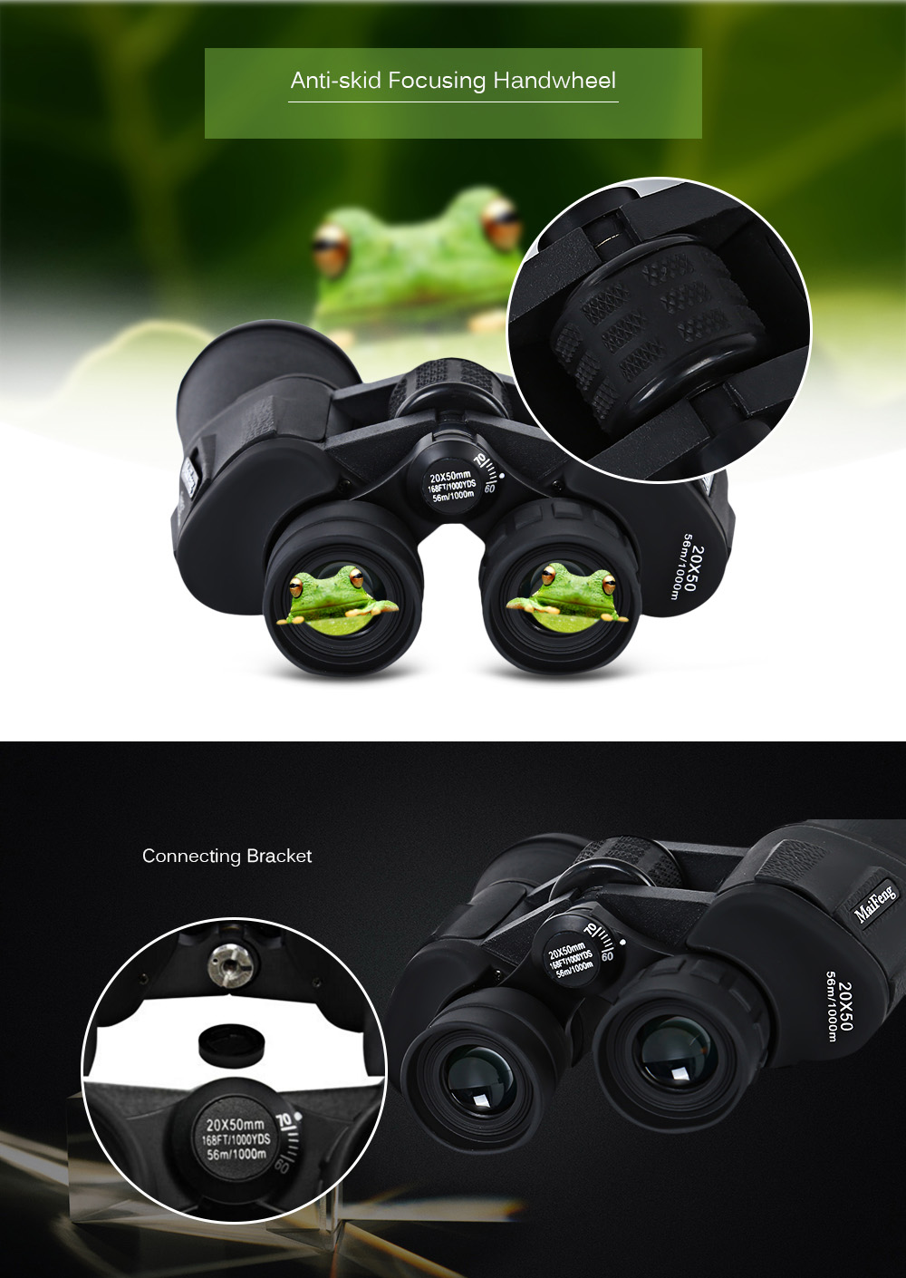 MaiFeng 20 x 50 Portable Outdoor Sports Binocular Telescope