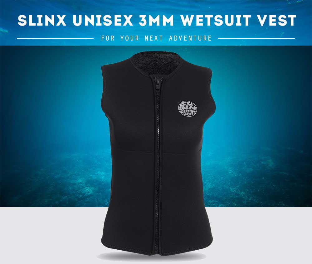 SLINX Outdoor Unisex 3MM Sleeveless Wetsuit Vest for Diving Surf Windsurf Kitesurfing