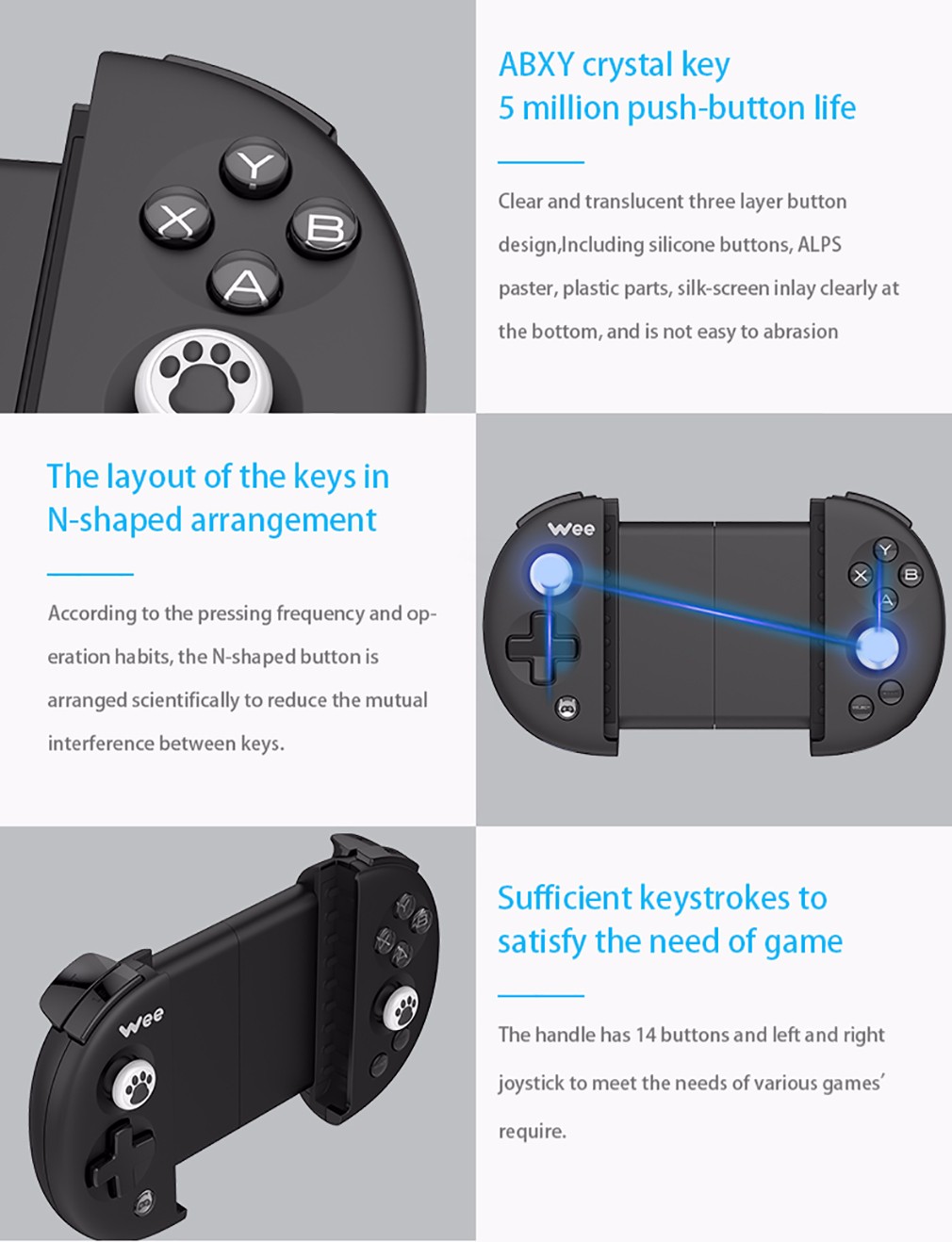 FlyDiGi Wee Mobile Game Bluetooth Stretchable Handle Controller FlyDiGi Wee Mobile Game Bluetooth Stretchable Handle Controller