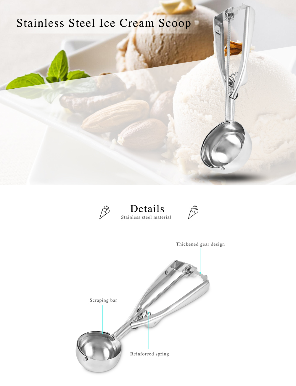 Stainless Steel Ice Cream Scoop