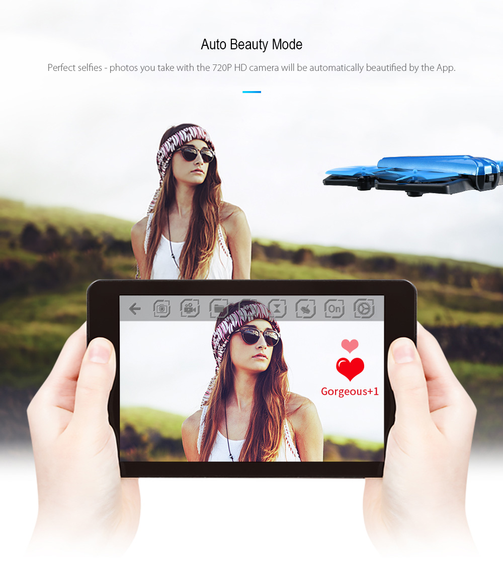 JJRC H43WH Mini Foldable RC Selfie Drone BNF WiFi FPV 720P HD / Pincer-shaped Protection Frame / G-sensor Mode JJRC H43WH Mini Foldable RC Selfie Drone BNF WiFi FPV 720P HD / Pincer-shaped Protection Frame / G-sensor Mode