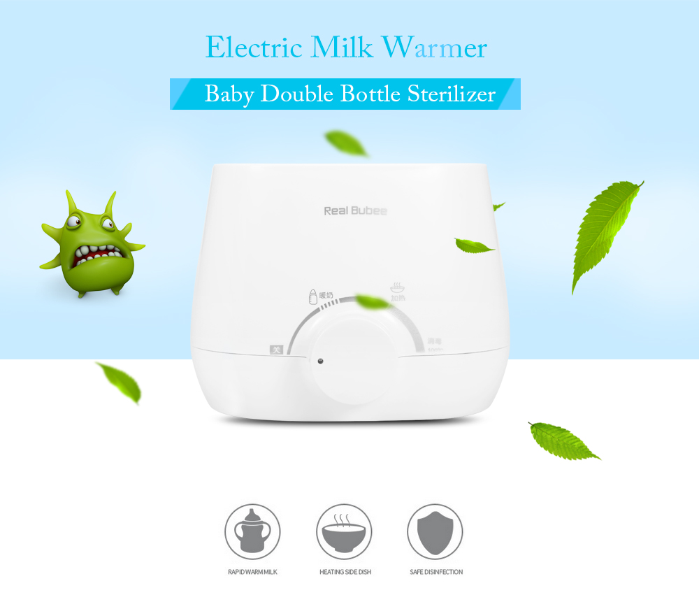 RealBubee Electric Milk Food BPA Free Warmer Baby Feeding Double Bottle Sterilizer RealBubee Electric Milk Food BPA Free Warmer Baby Feeding Double Bottle Sterilizer