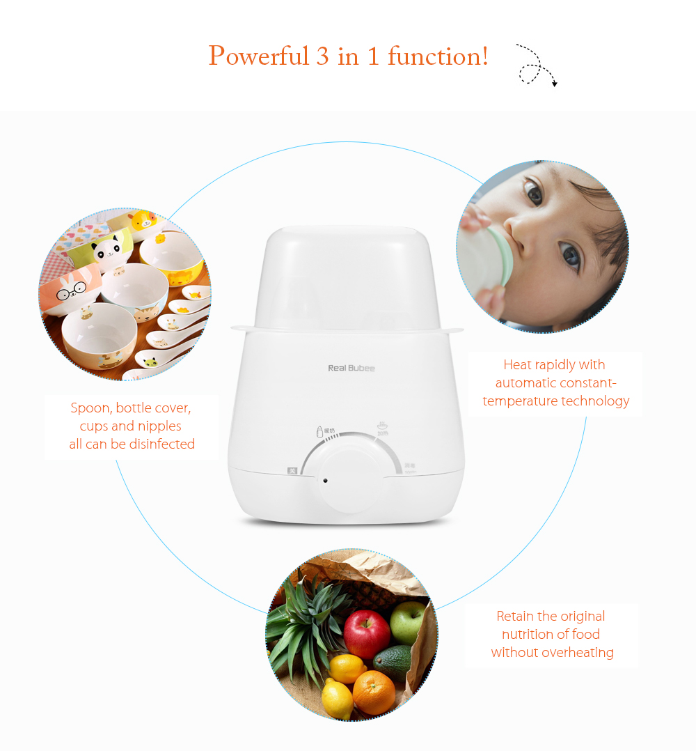 RealBubee Electric Milk Food BPA Free Warmer Baby Feeding Double Bottle Sterilizer RealBubee Electric Milk Food BPA Free Warmer Baby Feeding Double Bottle Sterilizer