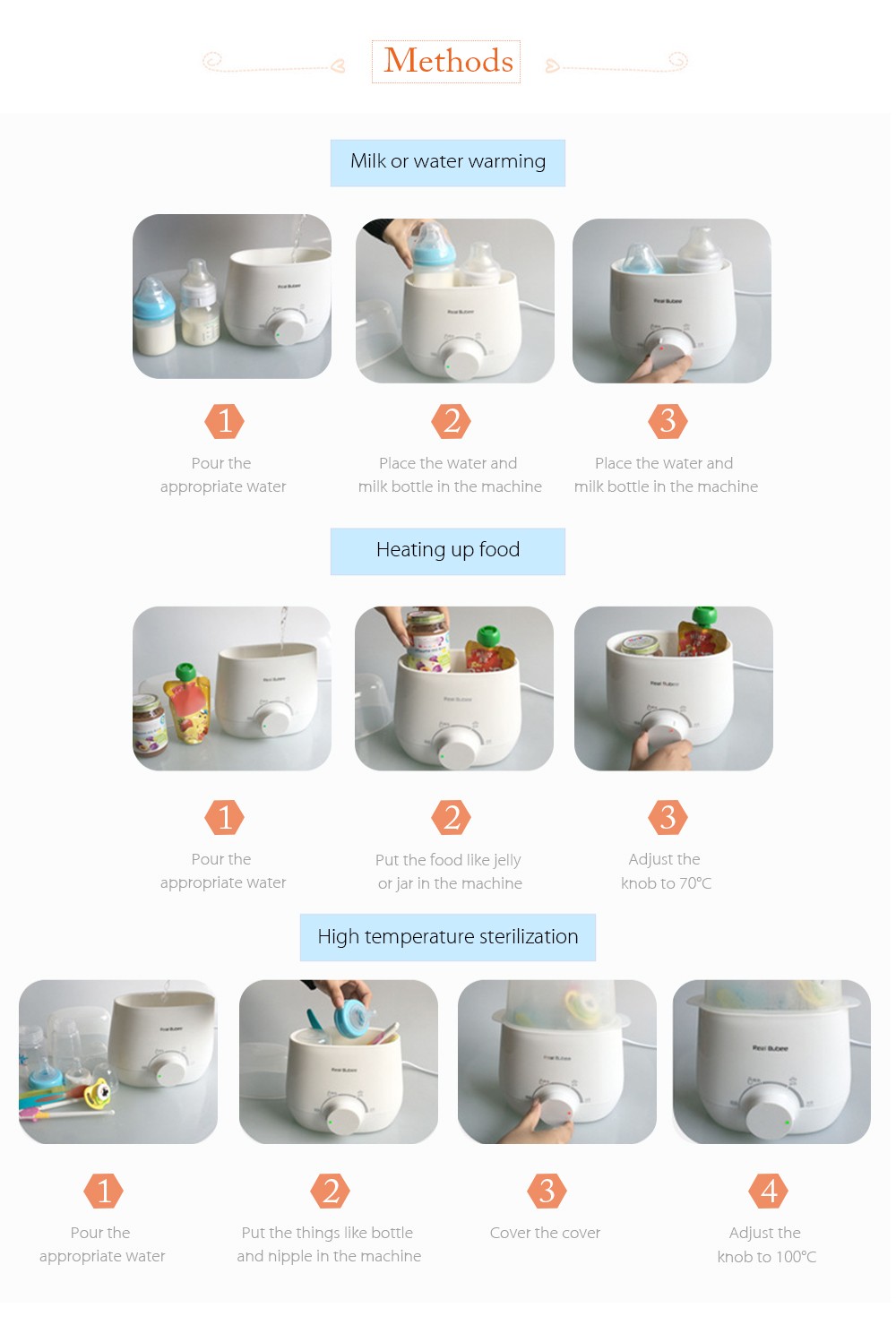 RealBubee Electric Milk Food BPA Free Warmer Baby Feeding Double Bottle Sterilizer RealBubee Electric Milk Food BPA Free Warmer Baby Feeding Double Bottle Sterilizer