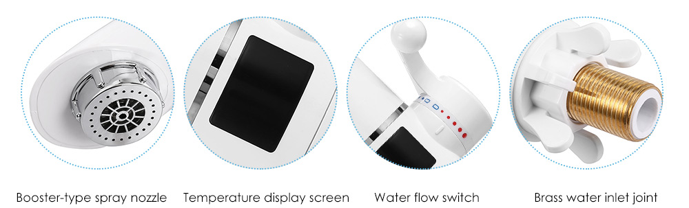 COHOTCA SDR - 4D - 3000W Tankless Electric Water Heater Faucet with LED Digital Display for Kitchen Bathroom COHOTCA SDR - 4D - 3000W Tankless Electric Water Heater Faucet with LED Digital Display for Kitchen Bathroom