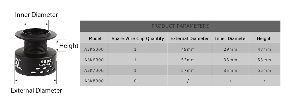 ASK5000 - 8000 13 + 1 Ball Bearings Spinning Fishing Reel ASK5000 - 8000 13 + 1 Ball Bearings Spinning Fishing Reel