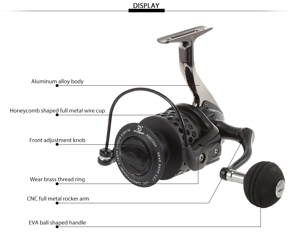ASK5000 - 8000 13 + 1 Ball Bearings Spinning Fishing Reel ASK5000 - 8000 13 + 1 Ball Bearings Spinning Fishing Reel