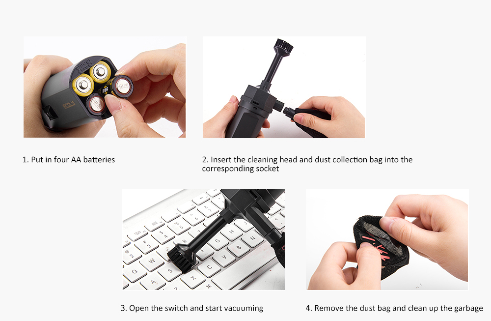 ECOLA Portable Professional Powerful Vacuum Cleaner for Keyboard Notebook