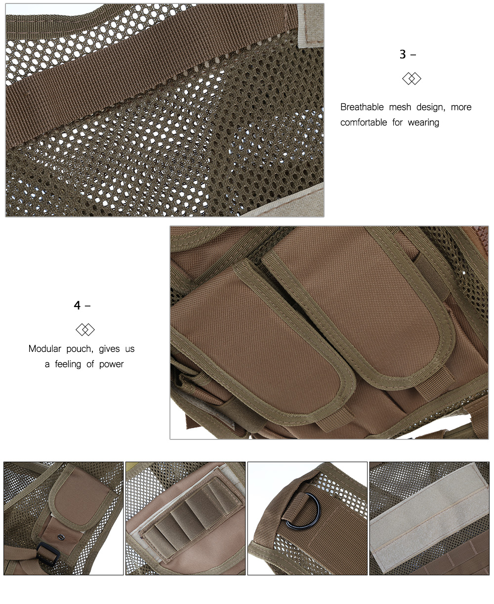 Multi-functional Tactical Vest Belt Protect Multi Pockets Mesh Breathable Equipment Multi-functional Tactical Vest Belt Protect Multi Pockets Mesh Breathable Equipment