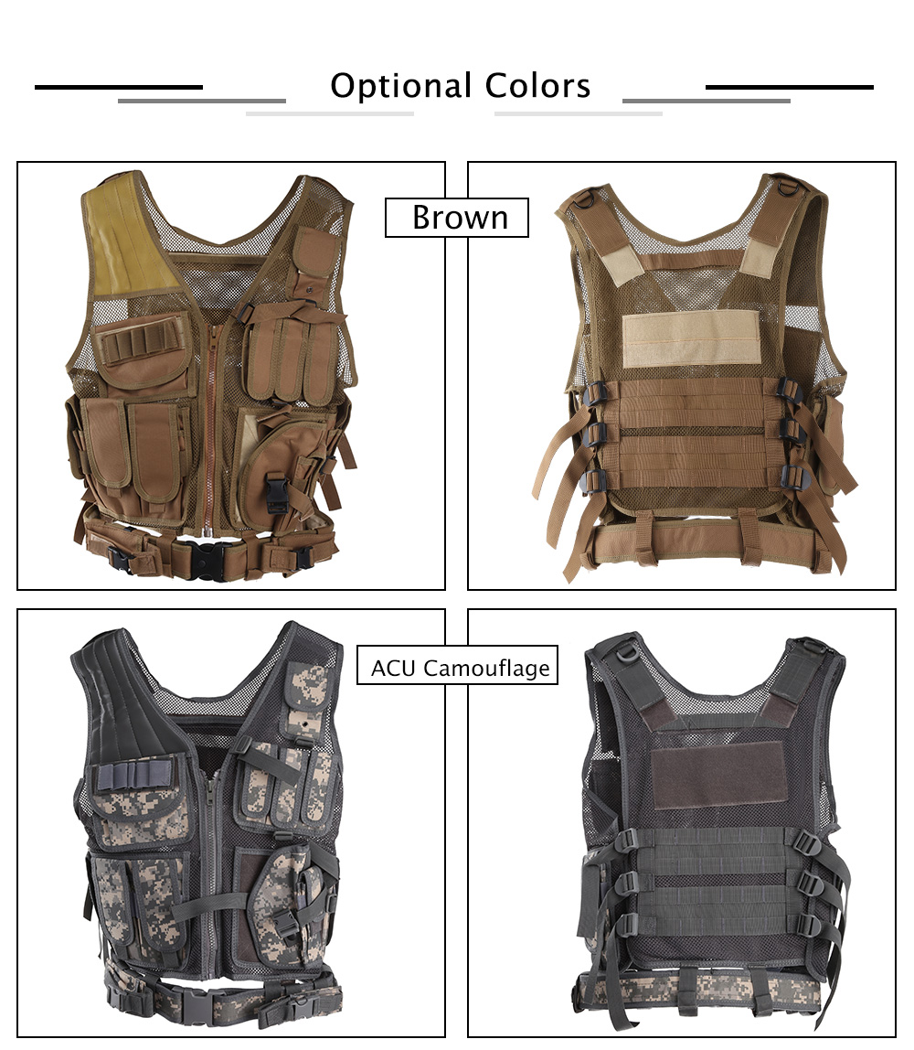 Multi-functional Tactical Vest Belt Protect Multi Pockets Mesh Breathable Equipment Multi-functional Tactical Vest Belt Protect Multi Pockets Mesh Breathable Equipment
