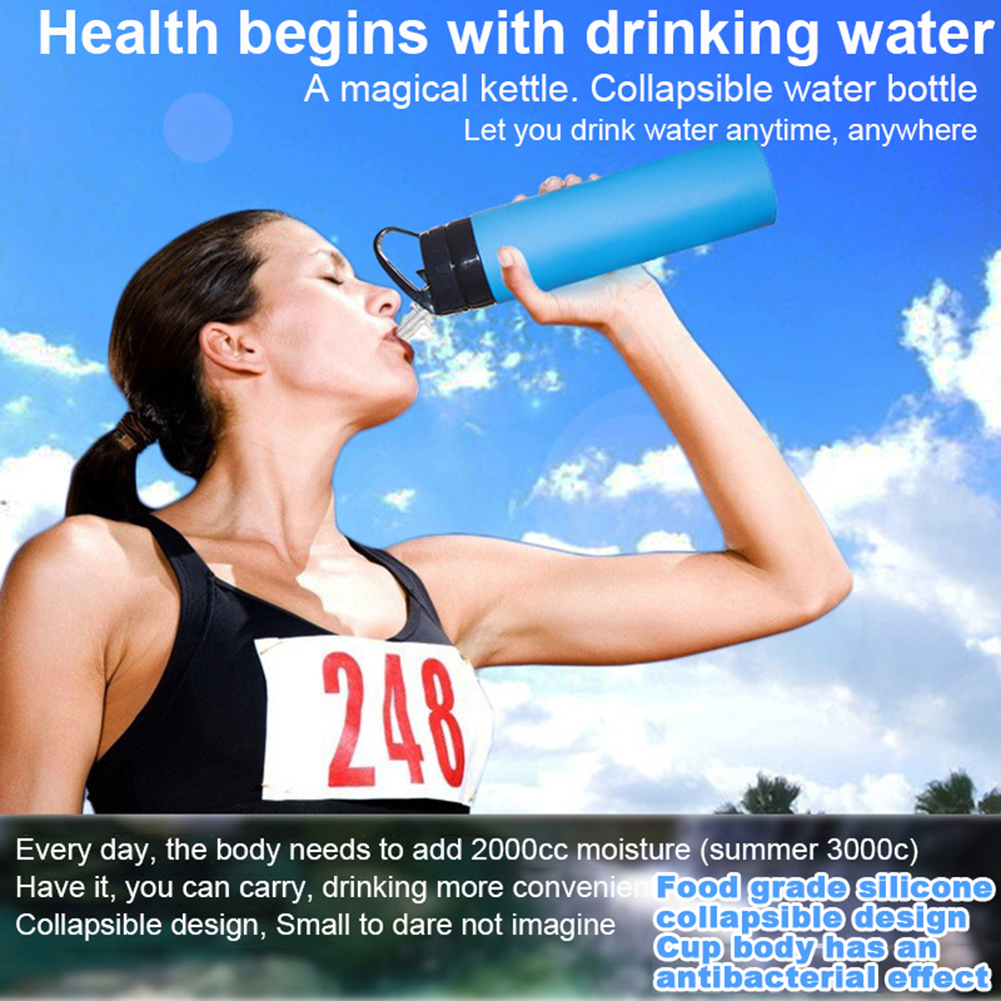 OS002 Portable Folding Leakproof Silicone Water Bottle Kettle Cup Outdoor Sport Camping OS002 Portable Folding Leakproof Silicone Water Bottle Kettle Cup Outdoor Sport Camping