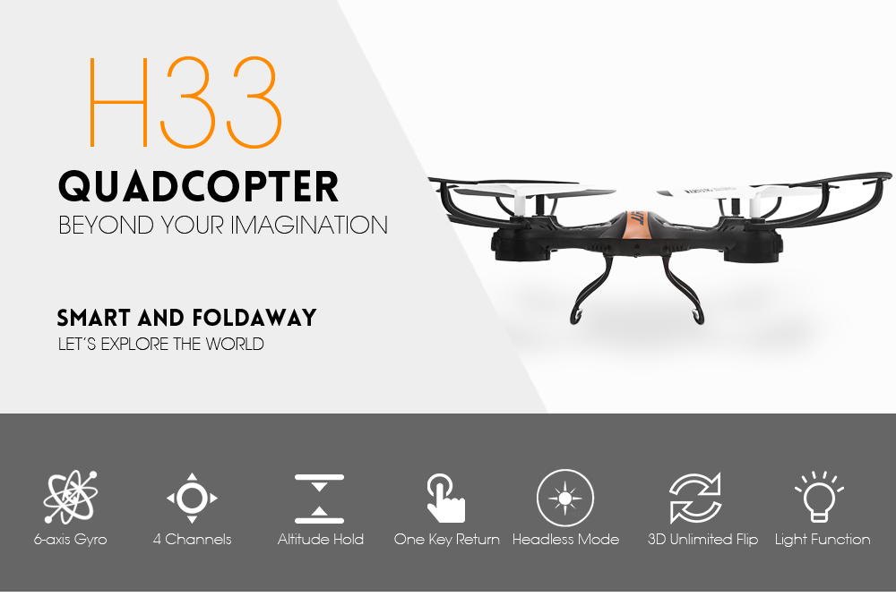JJRC H33 WiFi Camera RC Quadcopter 2.4G 4CH 6-axis Gyro Headless Mode Drone RTF JJRC H33 WiFi Camera RC Quadcopter 2.4G 4CH 6-axis Gyro Headless Mode Drone RTF