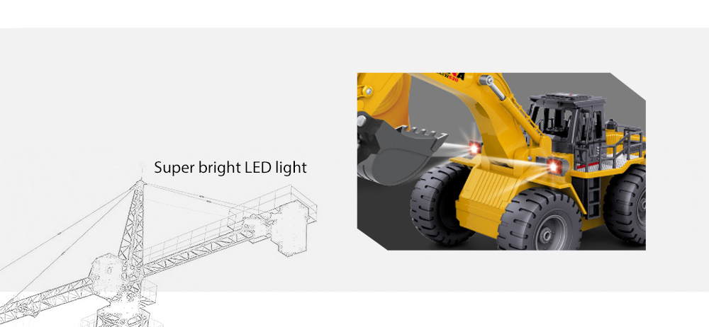 HUINA TOYS 1530 1:18 6CH RC Alloy Rooter Truck RTR with Movable Lifting Arm / Mechanical Sound / LED Light HUINA TOYS 1530 1:18 6CH RC Alloy Rooter Truck RTR with Movable Lifting Arm / Mechanical Sound / LED Light