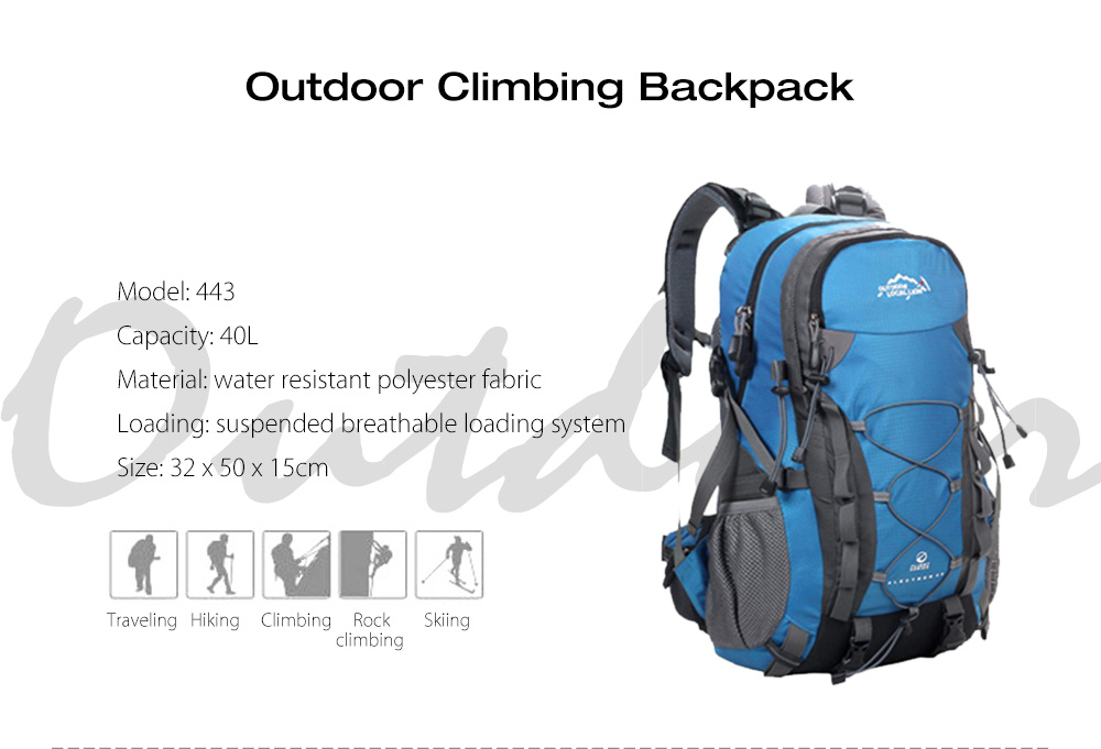 LOCAL LION 443 40L Water Resistant Molle Climbing Hiking Backpack LOCAL LION 443 40L Water Resistant Molle Climbing Hiking Backpack