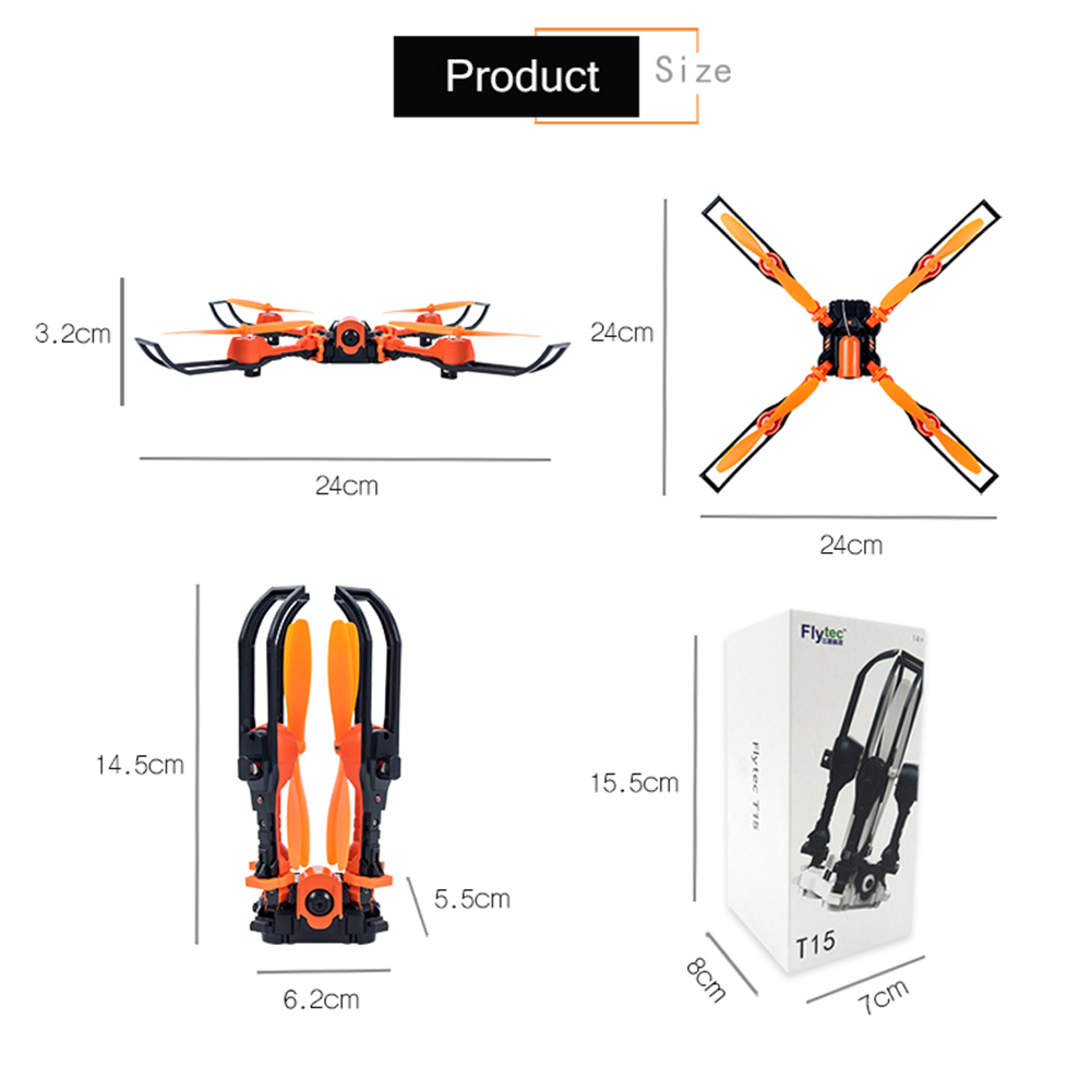 Flytec T15 Foldable 0.3MP WiFi Camera RC Quadcopter 2.4G 4CH 6-axis Gyro Headless High Hold Mode 3D Unlimited Flip Drone RTF Flytec T15 Foldable 0.3MP WiFi Camera RC Quadcopter 2.4G 4CH 6-axis Gyro Headless High Hold Mode 3D Unlimited Flip Drone RTF