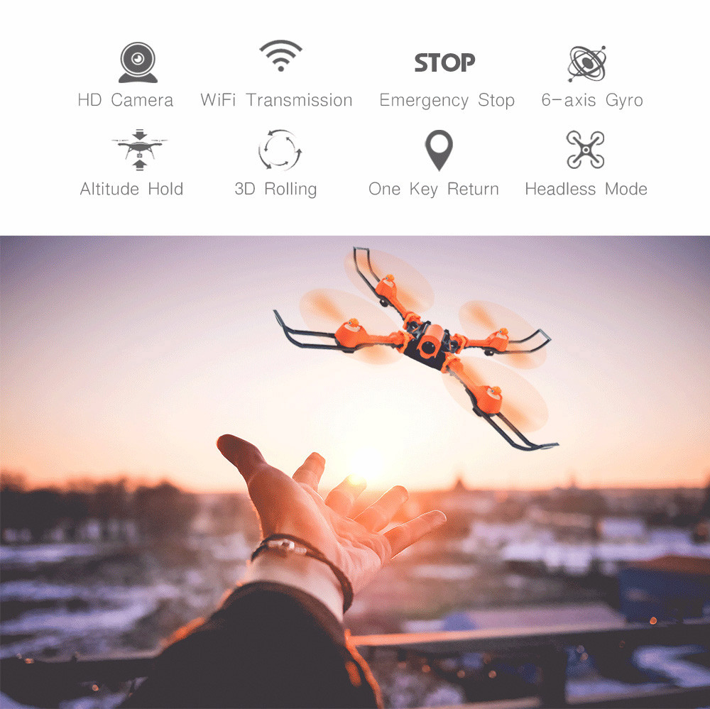 Flytec T15 Foldable 0.3MP WiFi Camera RC Quadcopter 2.4G 4CH 6-axis Gyro Headless High Hold Mode 3D Unlimited Flip Drone RTF Flytec T15 Foldable 0.3MP WiFi Camera RC Quadcopter 2.4G 4CH 6-axis Gyro Headless High Hold Mode 3D Unlimited Flip Drone RTF