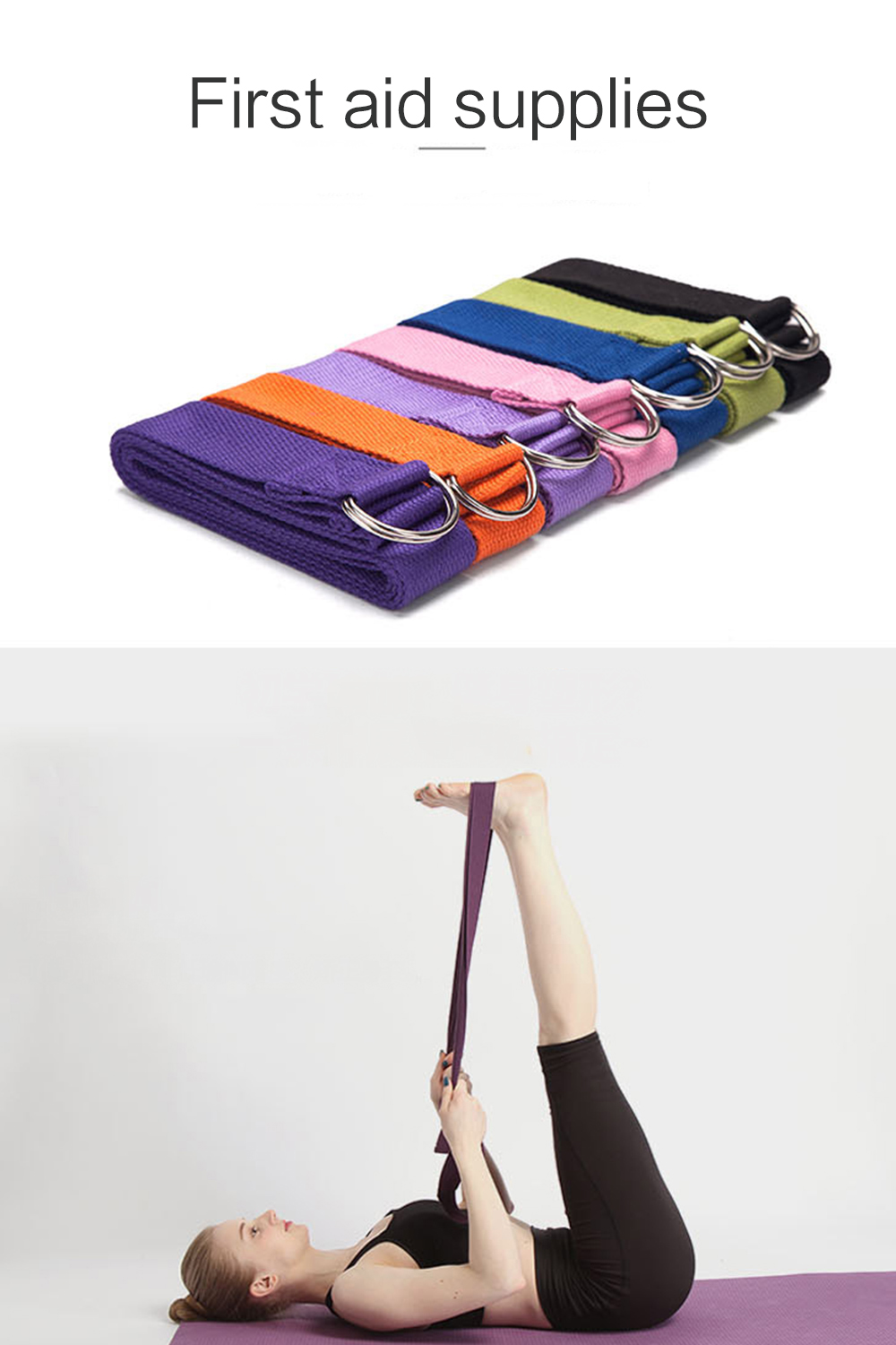 Yoga Stretch Strap D-ring Waist Leg Fitness Adjustable Belts Yoga Stretch Strap D-ring Waist Leg Fitness Adjustable Belts