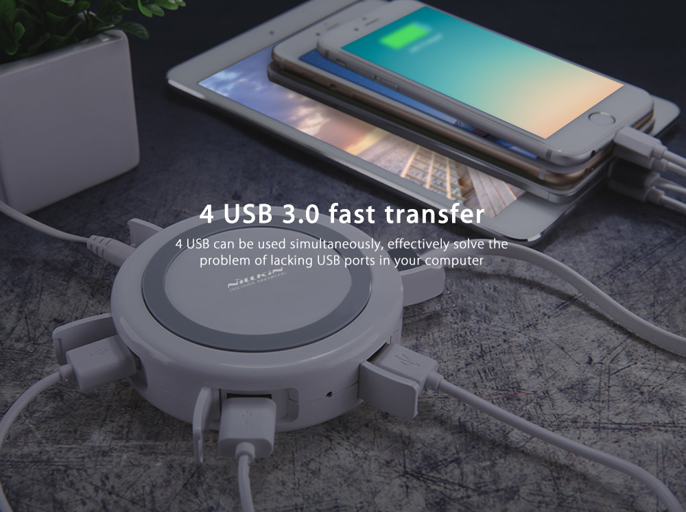 NILLKIN MC010 Multifunctional Qi Wireless Charger with 4 USB Output Port