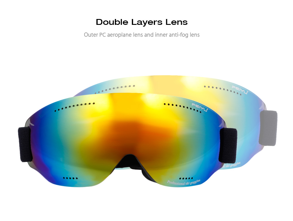 FEIYU Unisex Spherical Anti-fog Lens Skiing Goggles Climbing Glasses Eyewear FEIYU Unisex Spherical Anti-fog Lens Skiing Goggles Climbing Glasses Eyewear