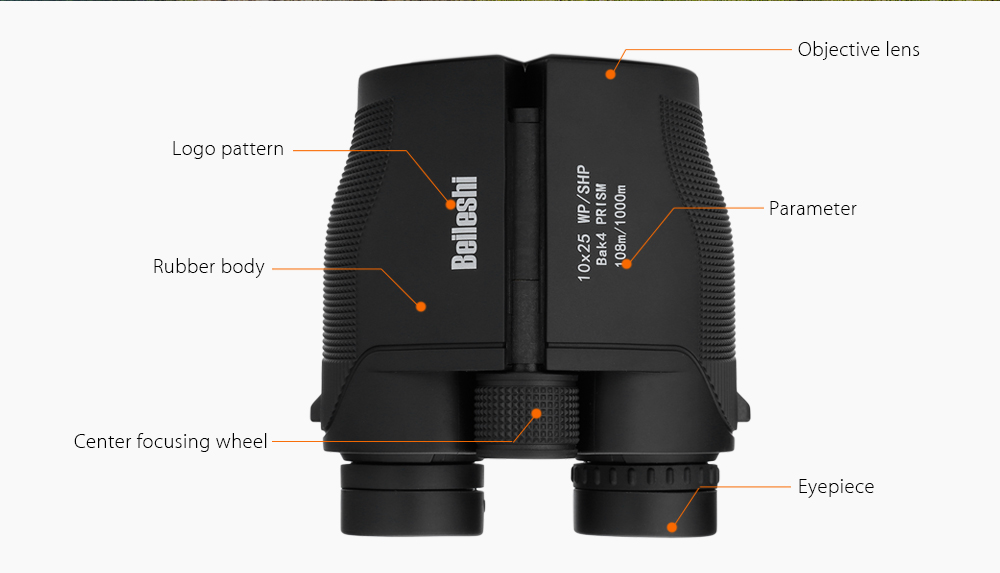 Beileshi TD38 - 10X25 108M / 1000M Folding Binocular Outdoor Fully-coated BAK4 Prism Hunting Telescope Beileshi TD38 - 10X25 108M / 1000M Folding Binocular Outdoor Fully-coated BAK4 Prism Hunting Telescope