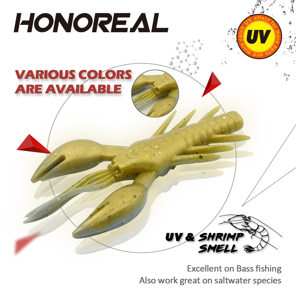 HONOREAL 7.5CM Shrimp Shape Soft Bait Fishing Lure 3PCS HONOREAL 7.5CM Shrimp Shape Soft Bait Fishing Lure 3PCS