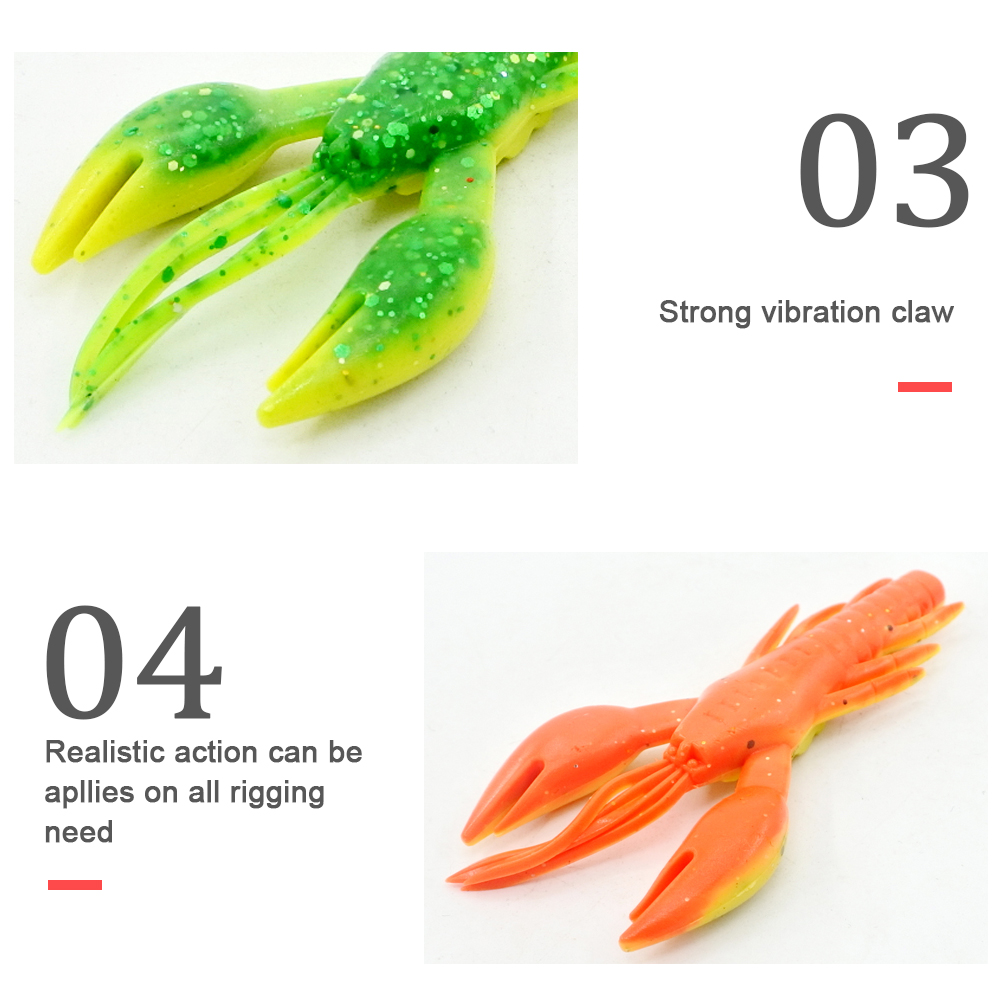 HONOREAL 7.5CM Shrimp Shape Soft Bait Fishing Lure 3PCS HONOREAL 7.5CM Shrimp Shape Soft Bait Fishing Lure 3PCS