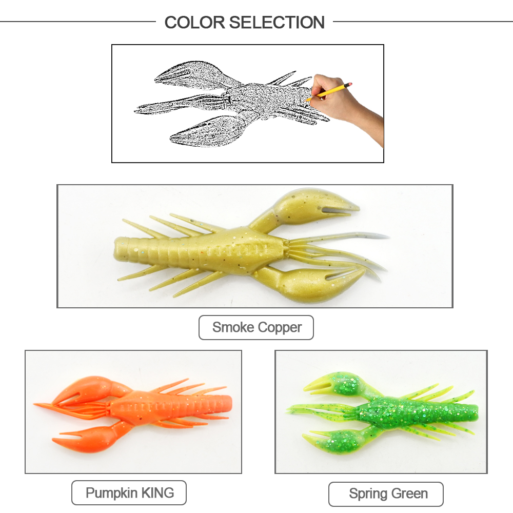 HONOREAL 7.5CM Shrimp Shape Soft Bait Fishing Lure 3PCS HONOREAL 7.5CM Shrimp Shape Soft Bait Fishing Lure 3PCS