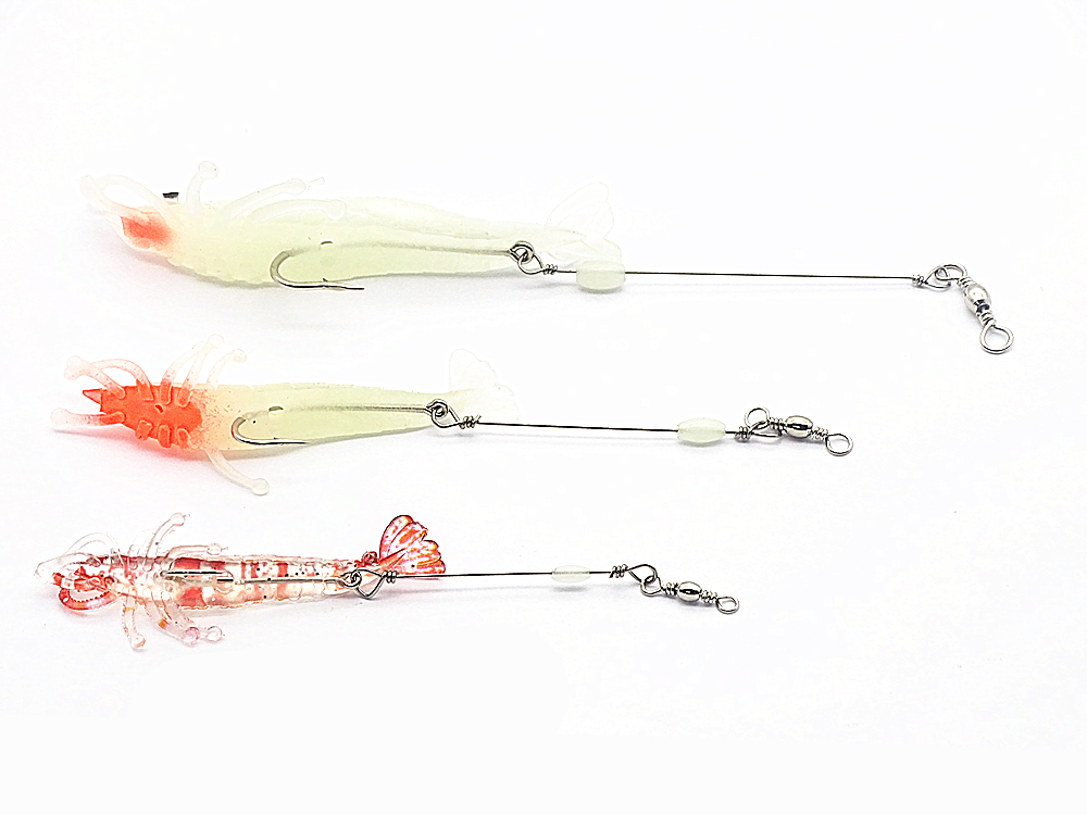 Outdoors Fishing Luminous Elastic Soft Glue Bait Shrimp / 3 Size
