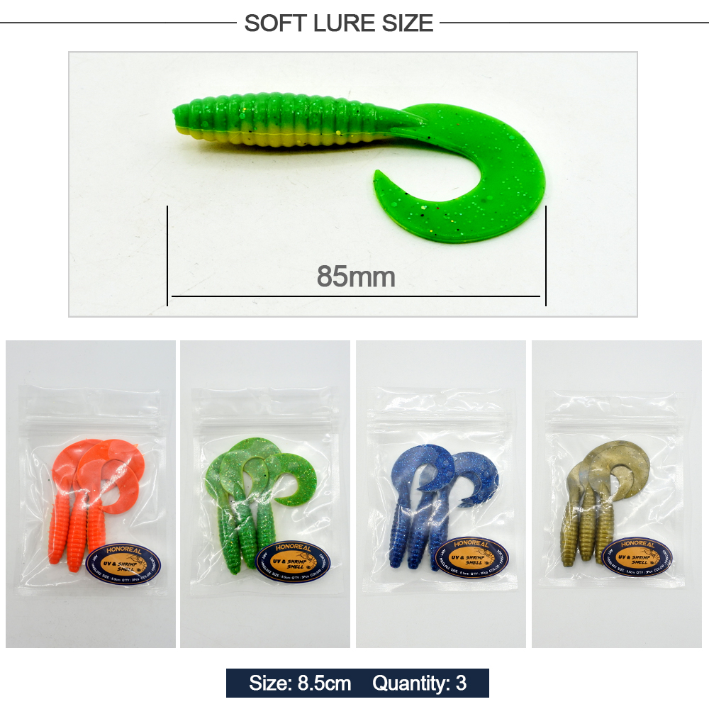 HONOREAL 8.5CM Artificial Bait Fishing Lures 3PCS HONOREAL 8.5CM Artificial Bait Fishing Lures 3PCS