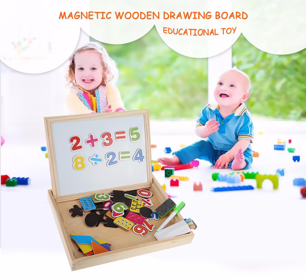 Digital Jigsaw Puzzle Magnetic Drawing Board Wooden Educational Toy