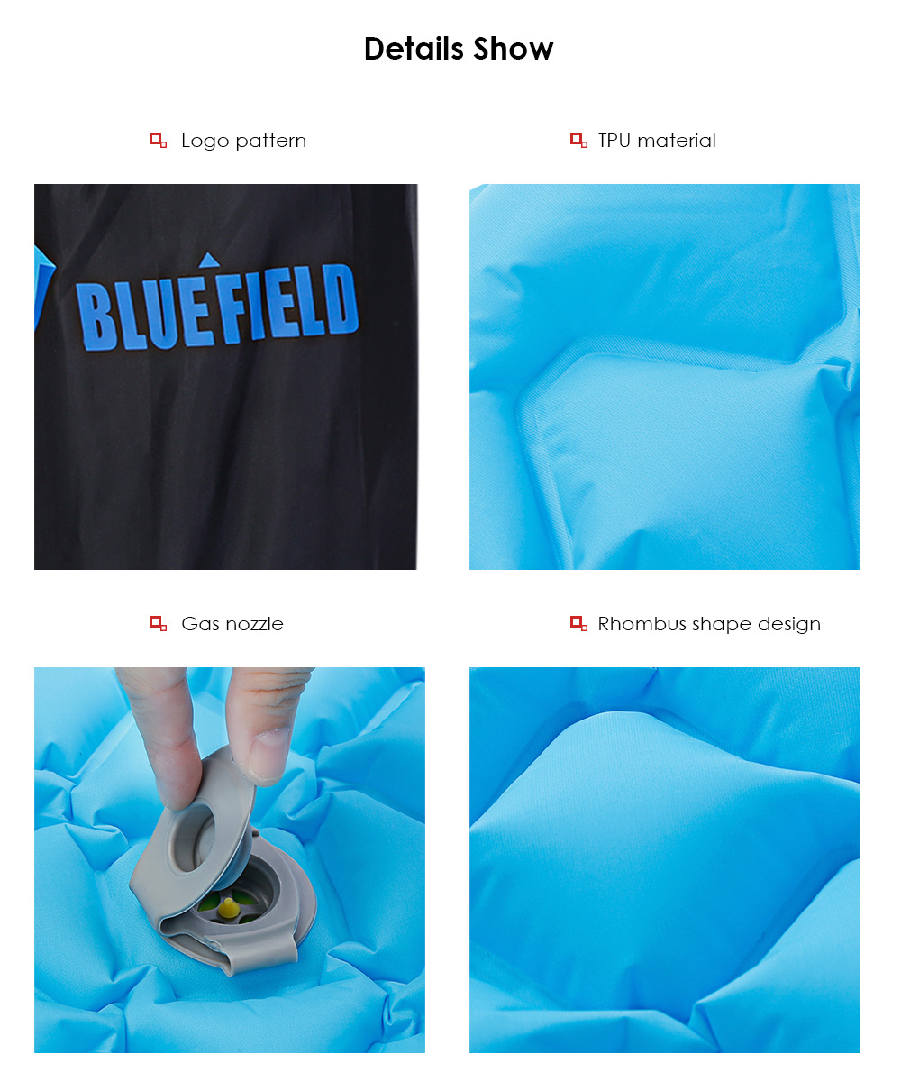 Bluefield Outdoor Inflatable Single Mummy Sleeping Pad Camping Cushion Air Bed Mat Bluefield Outdoor Inflatable Single Mummy Sleeping Pad Camping Cushion Air Bed Mat