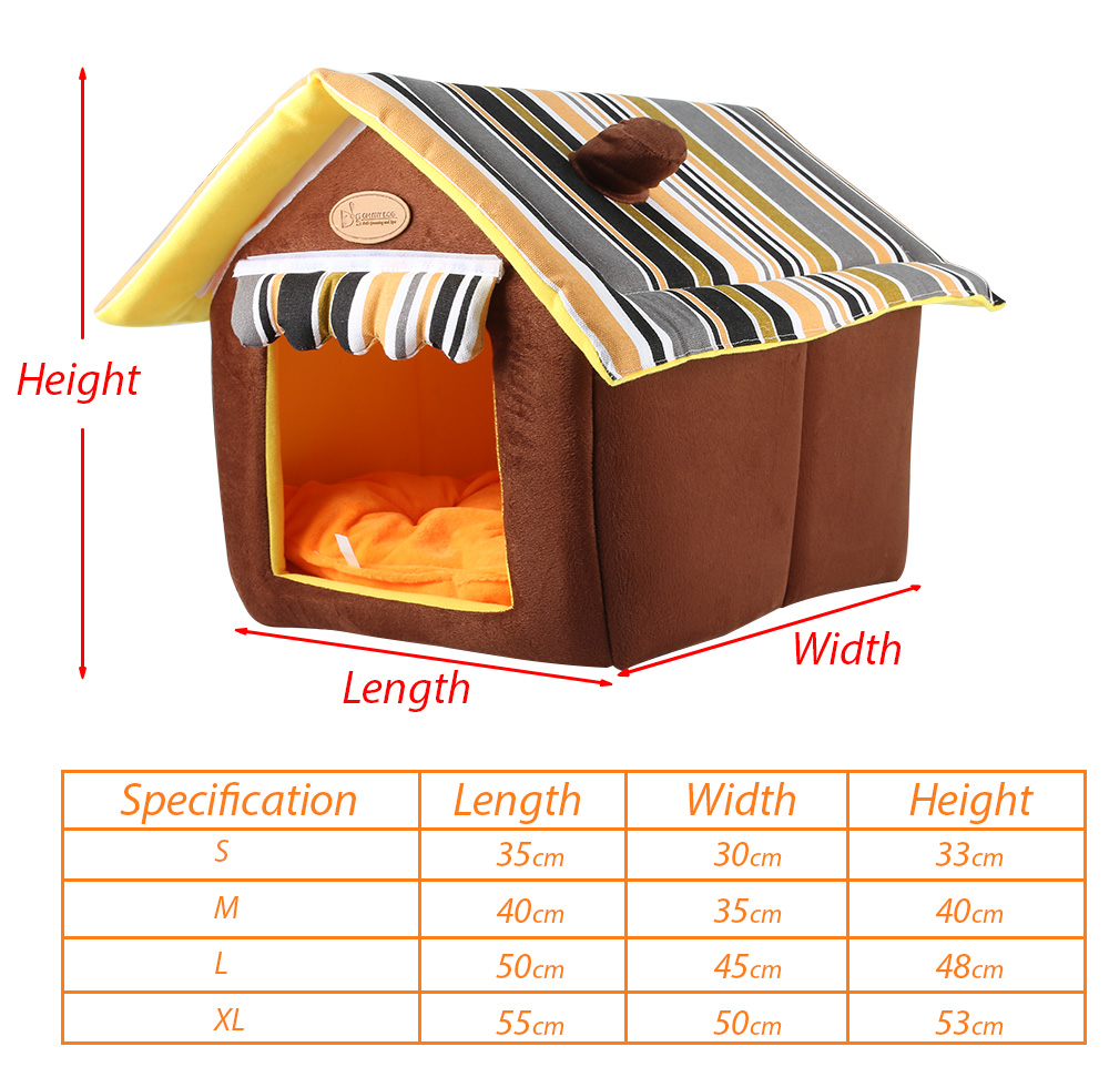 Removable Dog Cat House Pet Bed