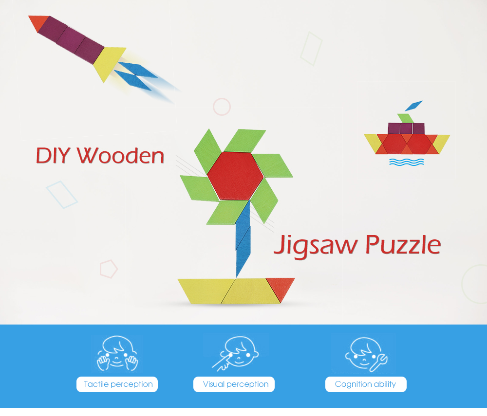 DIY Jigsaw Puzzle Wooden Cognition Training Educational Toys