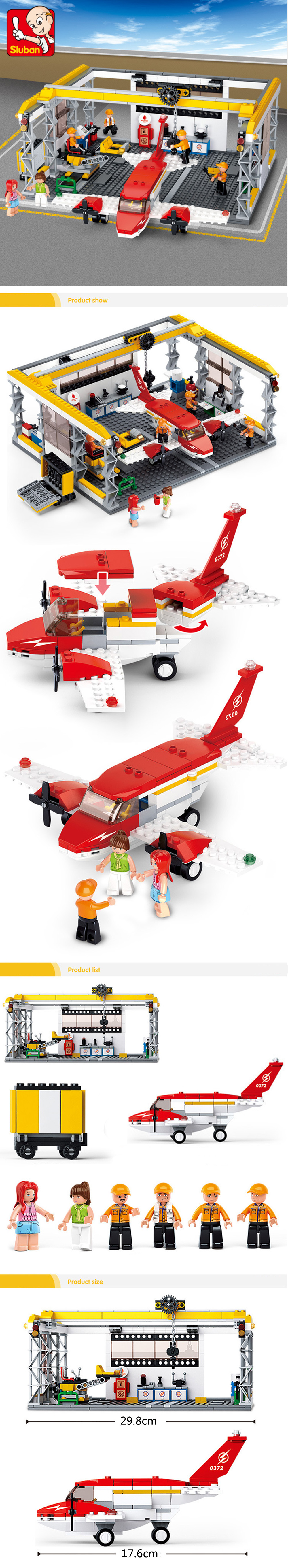 Sluban Aircraft Repair Station Building Block Toys (Colormix)