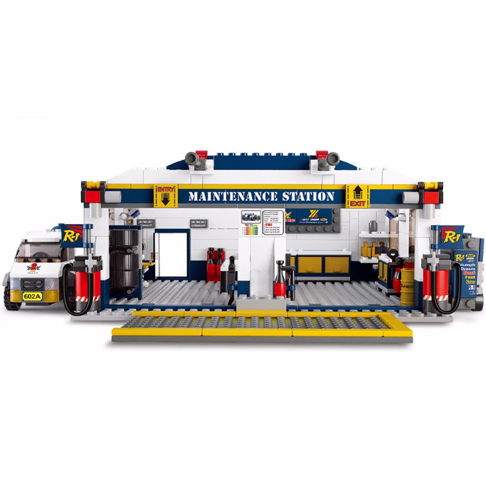 Sluban Building and Construction Blocks M38-B0356 F1 Maintenance Station Construction Set ( 741 Pie )