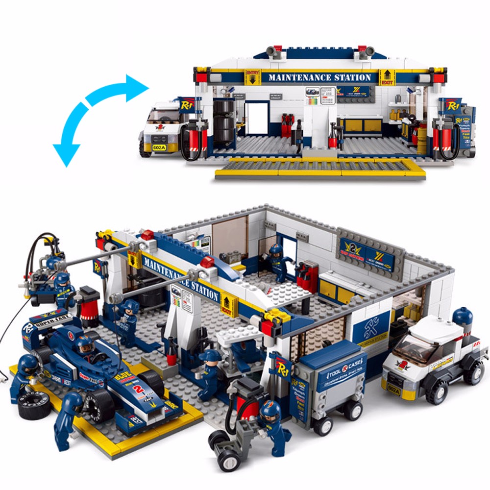 Sluban Building and Construction Blocks M38-B0356 F1 Maintenance Station Construction Set ( 741 Pie )