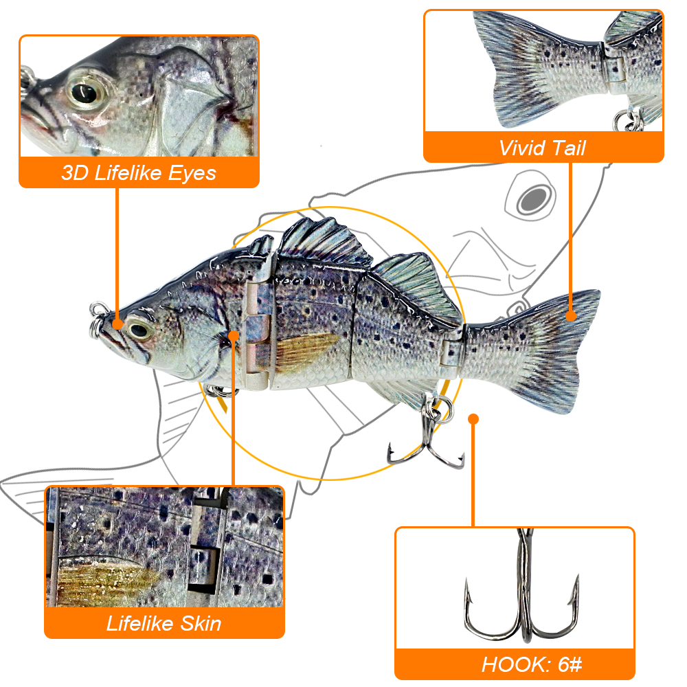 4 Segment Multi Jointed Life-like Swimbait Hard Fishing Lure Bass Bait 4 Segment Multi Jointed Life-like Swimbait Hard Fishing Lure Bass Bait