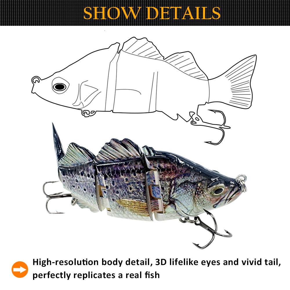 4 Segment Multi Jointed Life-like Swimbait Hard Fishing Lure Bass Bait 4 Segment Multi Jointed Life-like Swimbait Hard Fishing Lure Bass Bait