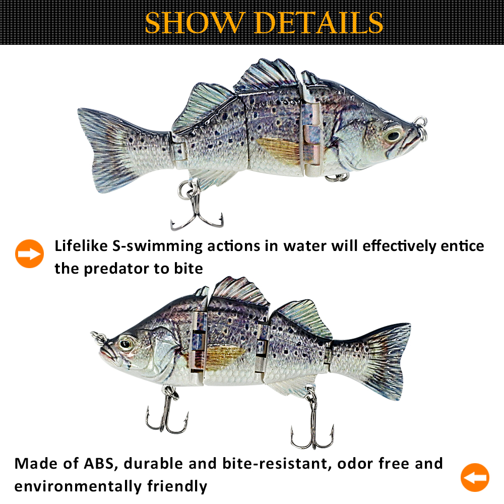 4 Segment Multi Jointed Life-like Swimbait Hard Fishing Lure Bass Bait 4 Segment Multi Jointed Life-like Swimbait Hard Fishing Lure Bass Bait