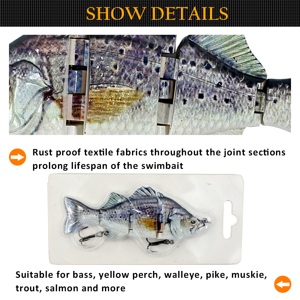 4 Segment Multi Jointed Life-like Swimbait Hard Fishing Lure Bass Bait 4 Segment Multi Jointed Life-like Swimbait Hard Fishing Lure Bass Bait
