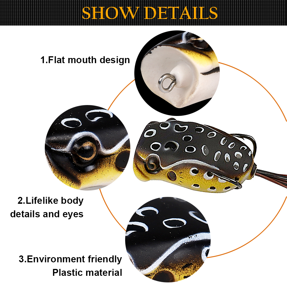 Topwater Hollow PVC Frog Popping Fishing Lure Soft Swimbait with Tackle Box for Freshwater and Saltwater Angling Topwater Hollow PVC Frog Popping Fishing Lure Soft Swimbait with Tackle Box for Freshwater and Saltwater Angling