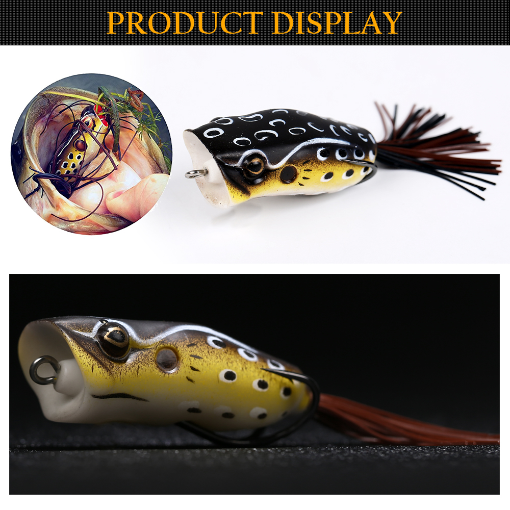Topwater Hollow PVC Frog Popping Fishing Lure Soft Swimbait with Tackle Box for Freshwater and Saltwater Angling Topwater Hollow PVC Frog Popping Fishing Lure Soft Swimbait with Tackle Box for Freshwater and Saltwater Angling
