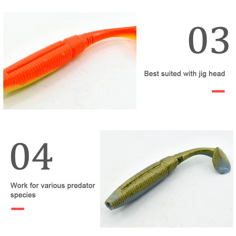 HONOREAL 5CM Bass Soft Plastic Bait Freshwater and Saltwater Shrimp Flavour Fishing Lure 6PCS 