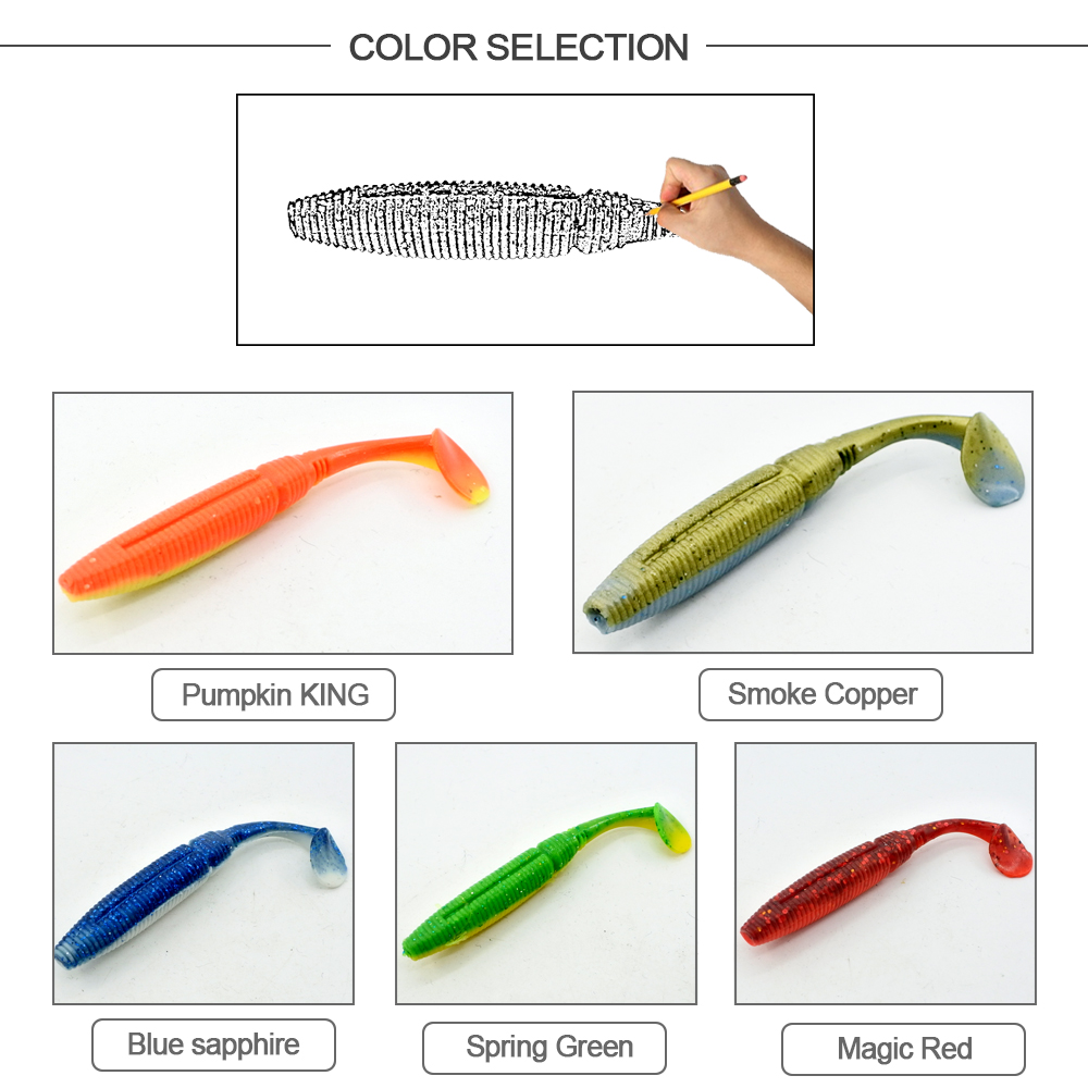 HONOREAL 5CM Bass Soft Plastic Bait Freshwater and Saltwater Shrimp Flavour Fishing Lure 6PCS 