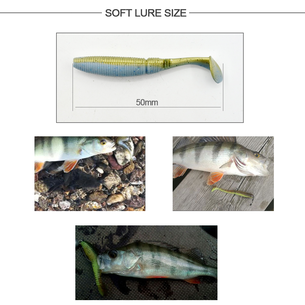 HONOREAL 5CM Bass Soft Plastic Bait Freshwater and Saltwater Shrimp Flavour Fishing Lure 6PCS 